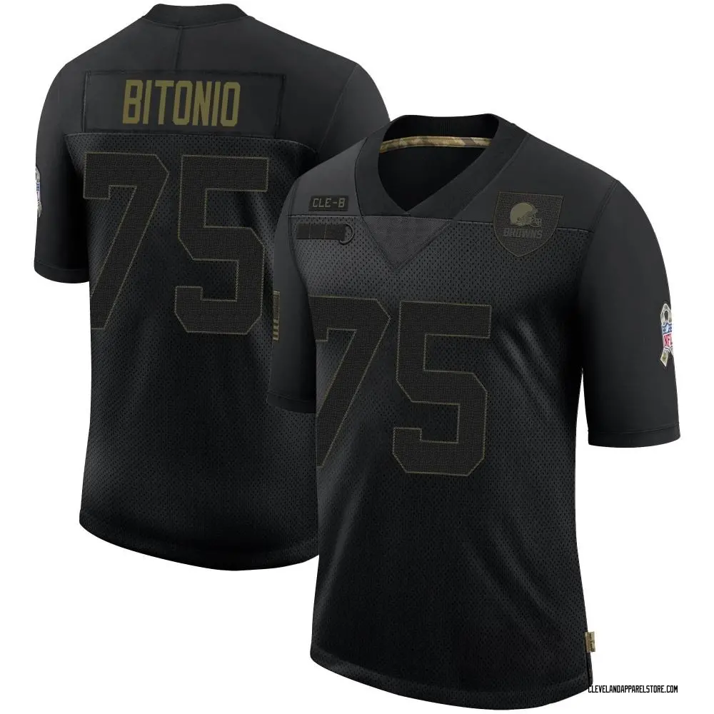 Joel Bitonio Cleveland Browns Nike Practice-Used #75 White Jersey from 2020  NFL Season